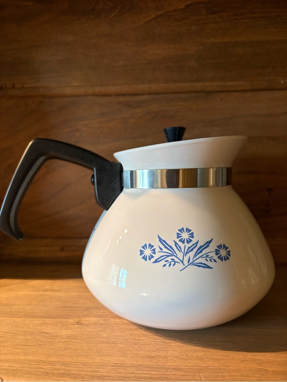 Vintage Corning Ware Blue Cornflower Teapot 6-Cup P-104 with Lid